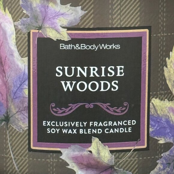 BBW Sunrise Woods Bath & Body Works 3 Wick Candle - Picture 3 of 10
